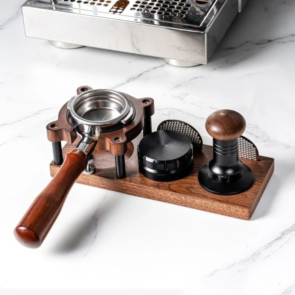 

Coffee Solid Wood Powder Press Stand Espresso Machine Matching Utensils Handle Support Frame Powder Press Filler Base