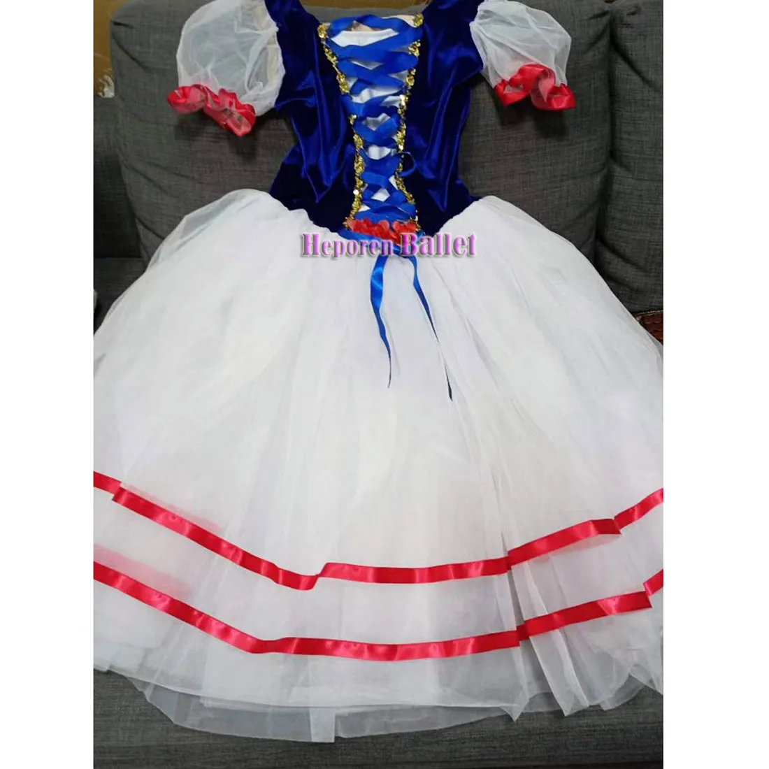 Robe Tutu de Ballet Longue Flammes de Paris, Ballerine Romantique, Costume de Scène pour Femme ou Enfant