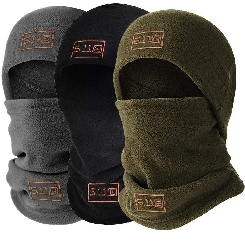 Winter Tactical Military Fleece Hat&Scarf Set Thermal Head Cover Warm Balaclava Face Mask Sports Cycling Bonnet Neck Protector