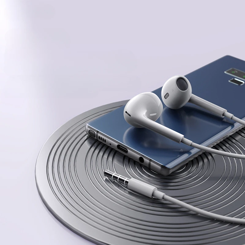 سماعة أذن سلكية 3.5 ملم مع ميكروفون يتم التحكم فيها سلكًا داخل الأذن سماعة رأس للموسيقى الرياضية داخل الأذن سماعة أذن