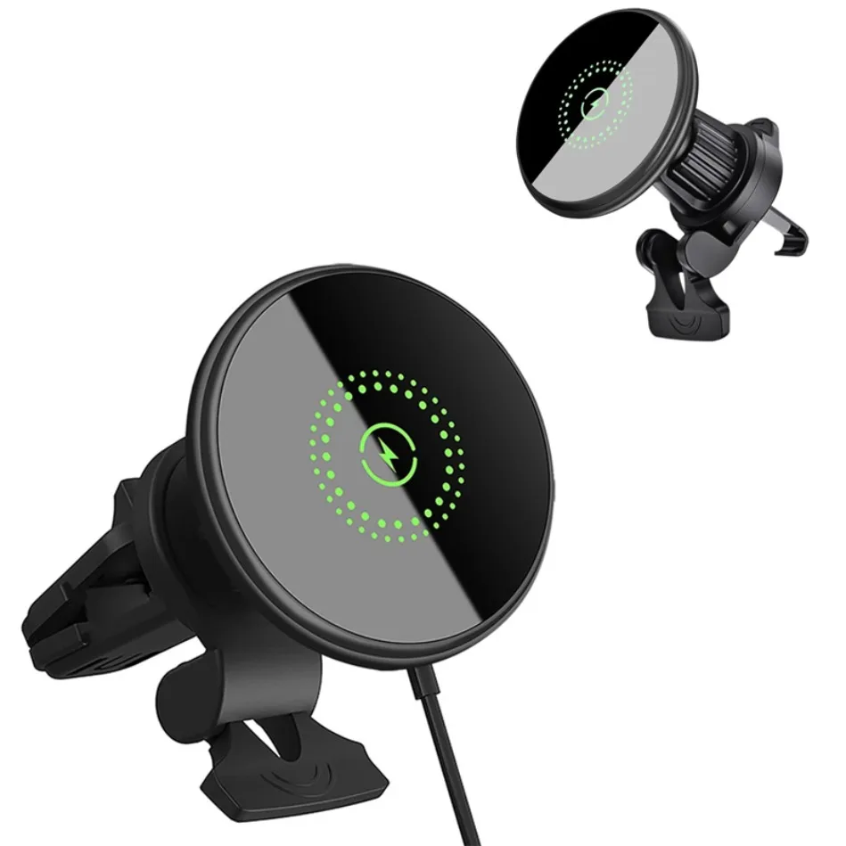 

Магнитное беспроводное автомобильное зарядное устройство 30 Вт с быстрой зарядкой, крепление на вентиляционную решетку, держатель для телефона для Magsafe iPhone 17 16 15 14 13 12 Pro Max