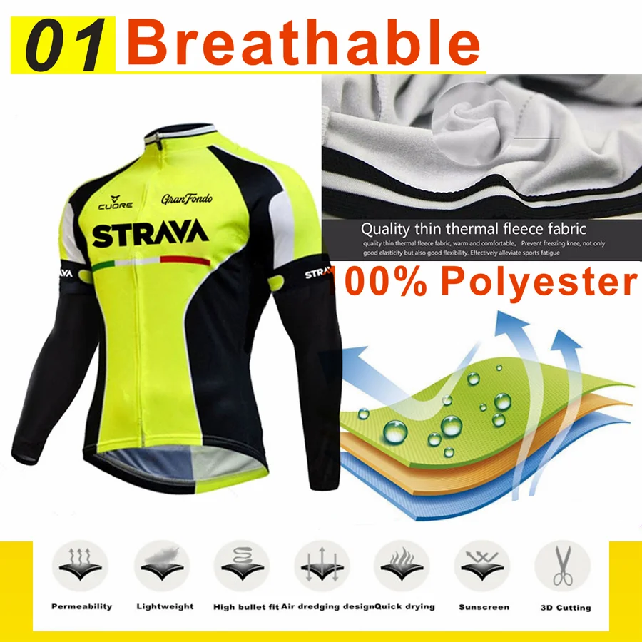 2024 STRAVA Cycling Clothes for Men Winter Cycling Man Set Bicycle Clothing Racing Bike Jerseys Cycle Jersey Road Bikes Bycicle