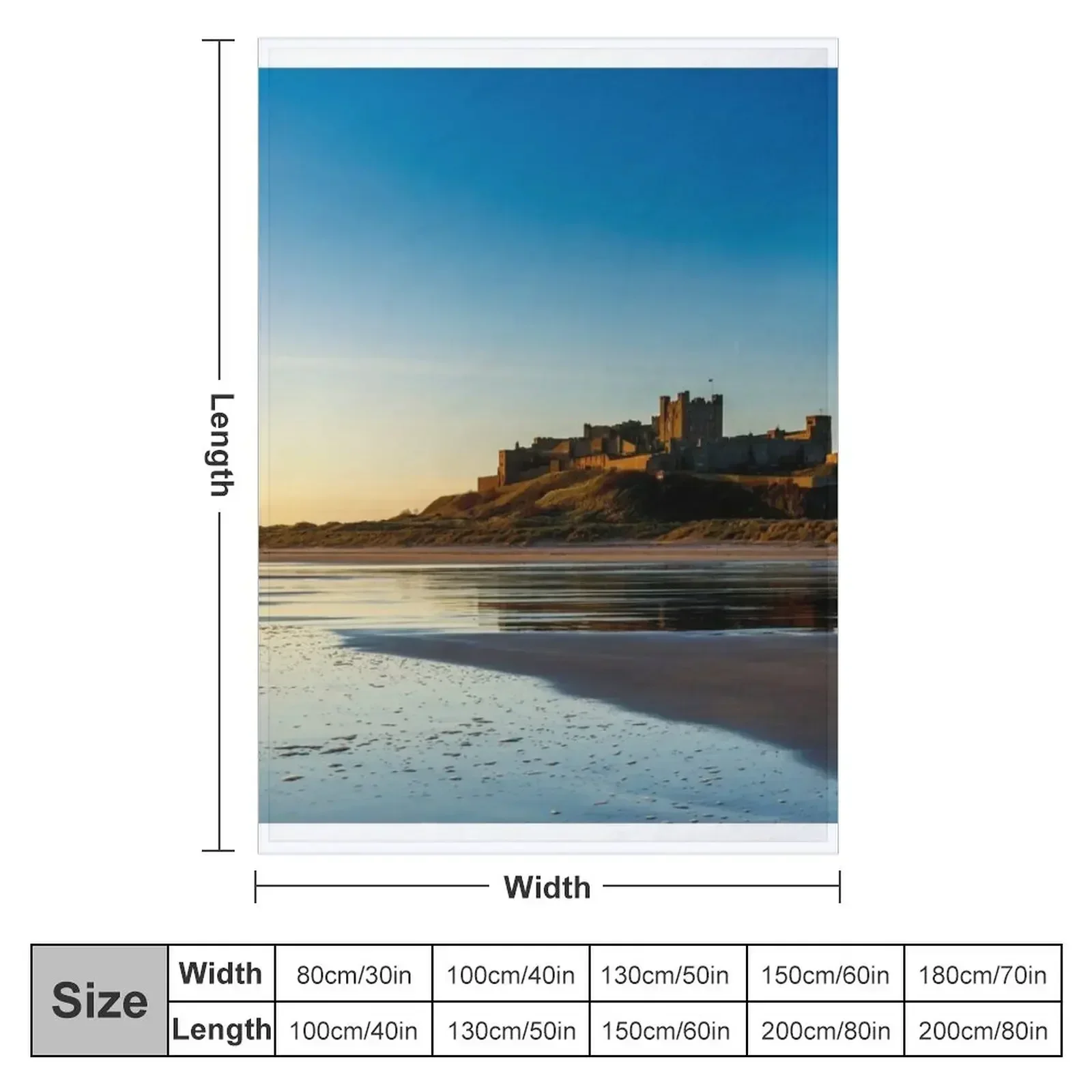 New Sunrise over Bamburgh Castle Throw Blanket Thermal Bed linens Heavy Bed Fashionable Blankets