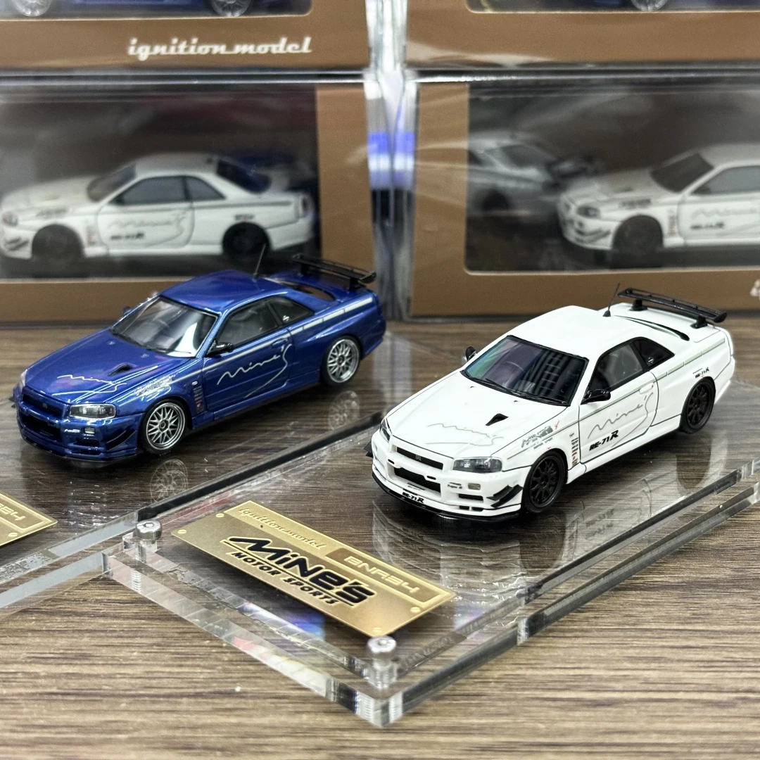 Ready stocks Ignition MODEL 1:64 SKYLINE R34 Two colors Diecast  Birthday Gifts Hobby Display Simulation Collectio
