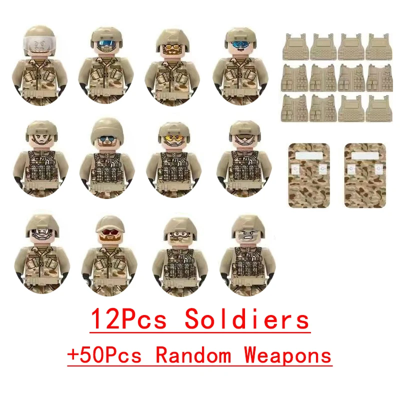 Military Police Special Forces Soldiers Machine Guns SWAT Building Blocks Jeeps Camion Speedboat Armored Car Army Weapons Toys