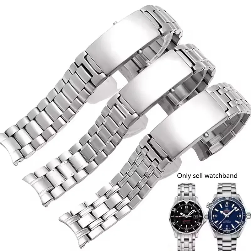 18MM 20MM 22MM High Quality 316L Silver Stainless steel Watch Bands Strap For omega seamaster speedmaster planet ocean Belt