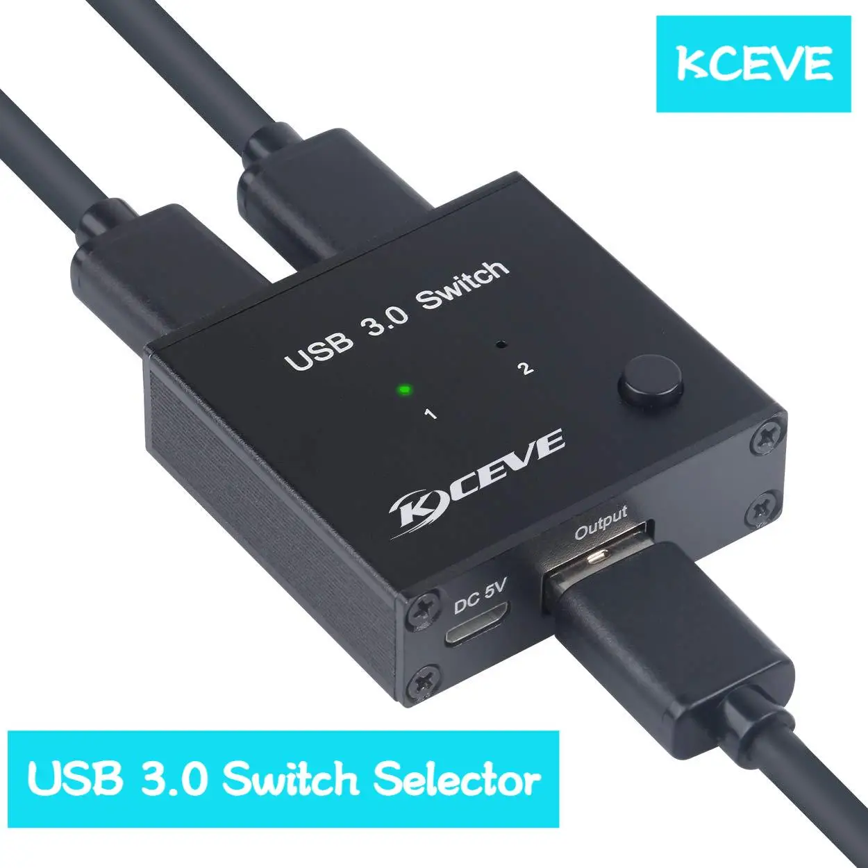 USB 3.0 Switch Selector, KCEVE 2 in 1 Out USB Switcher for 2 Computers Share 1 USB Devices Mouse Keyboard Scanner Printer Etc