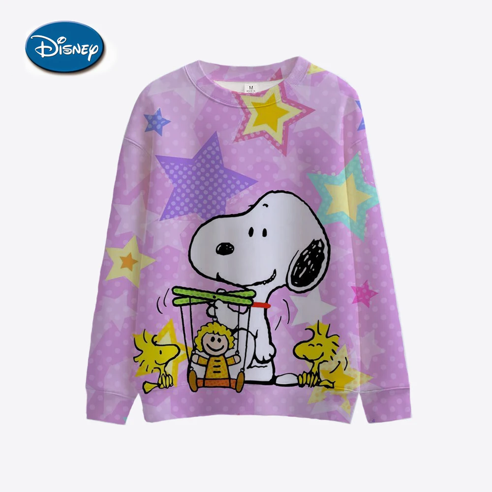 Spring and Autumn Disney Snoopy Printed Hoodie Casual Street Style Fashionable Simple Women\'s Top Pullover