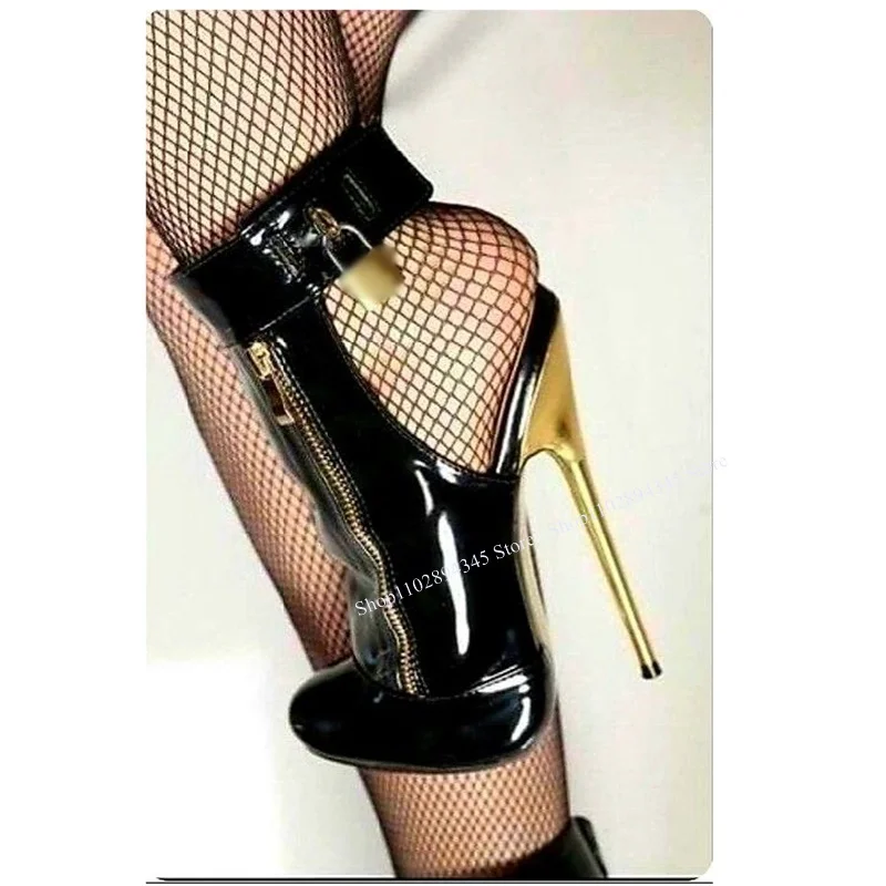 

Black Zipper Lock Hollow Pumps Thin High Heel Round Toe Fashion Sexy Cool 2024 Summer Big Size Woman Shoes Zapatillas Mujer