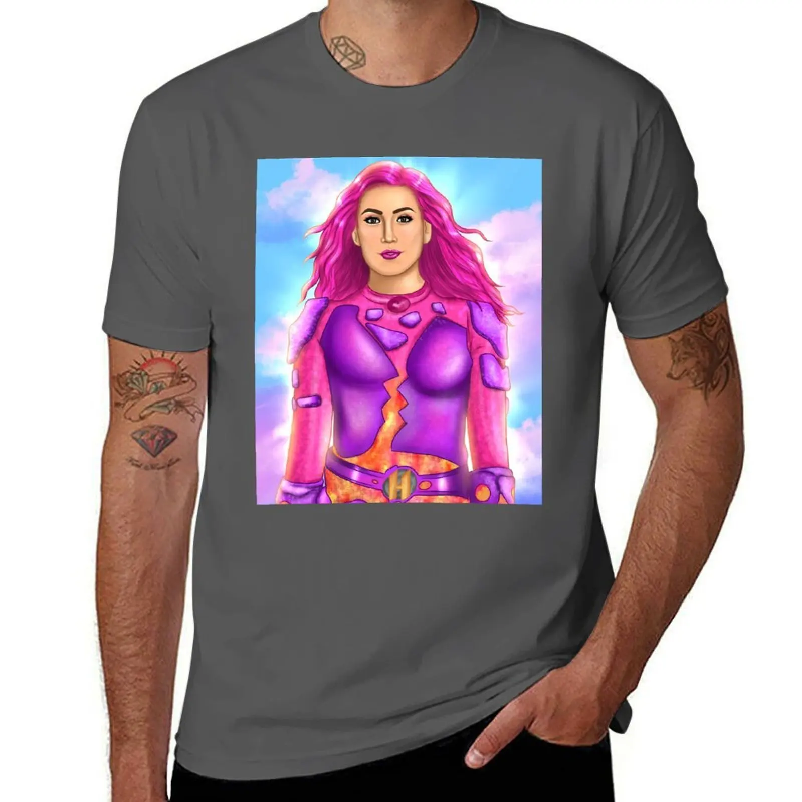

shark boy and lava Girl drawing WE CAN BE HEROES netflix T-Shirt printed t shirts for man t shirts for man pack white T-Shirt