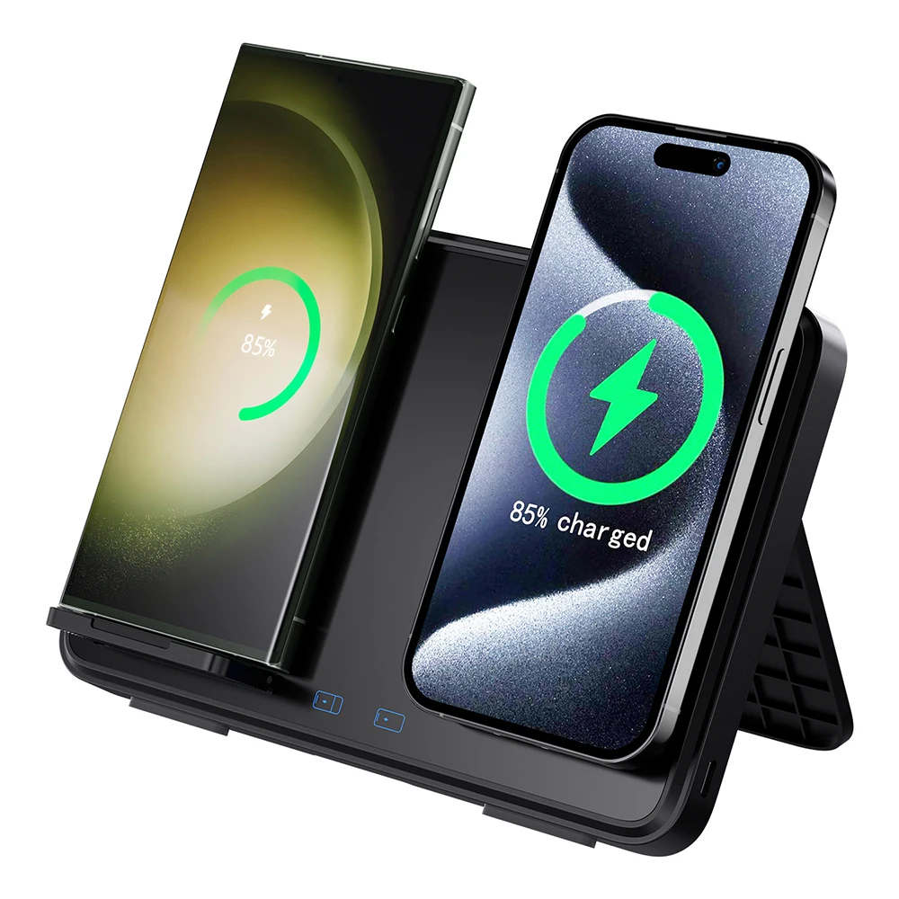 Four in one Wireless Charger Stand LED Night Light Foldable Fast Charging Station Dock For iPhone Samsung Galaxy Apple Watch Air