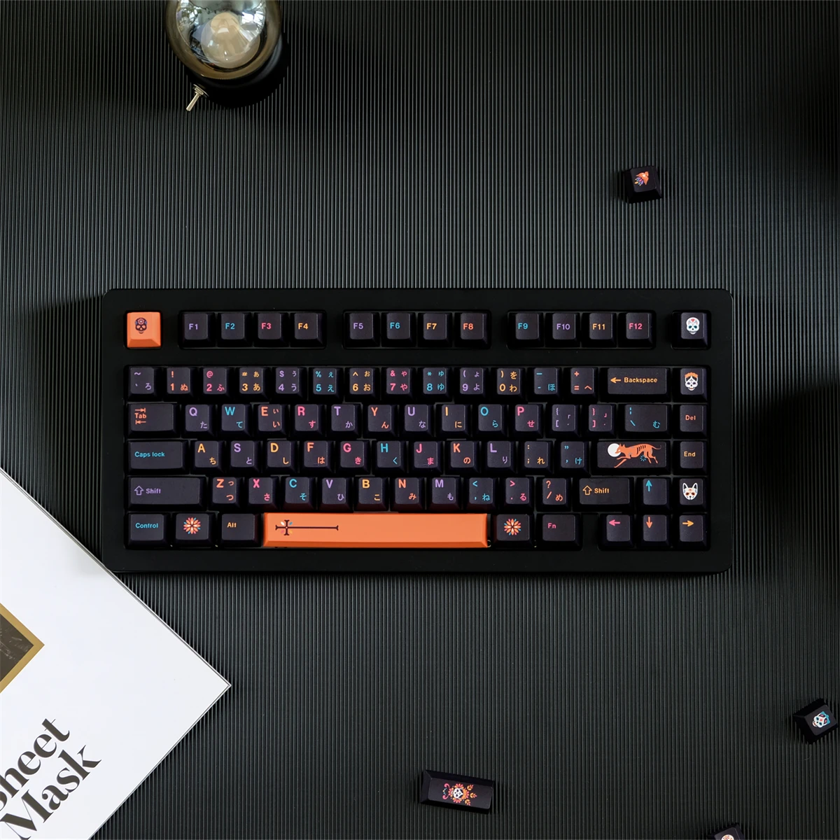 Gmk mictlan keycaps 129 teclas pbt 5-lado corante-sublimação cherry perfil japonês keycaps para teclado mecânico mx switch