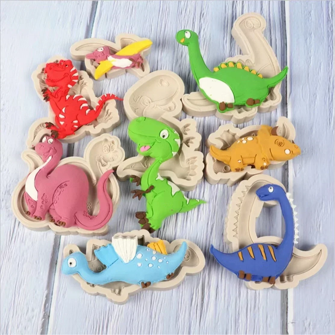 Dinosaurs Silicone Mold Candy Chocolate Cake Decorating Baking Accessories Tools Kids DIY Creative Baking Moudels Kitchen Tool