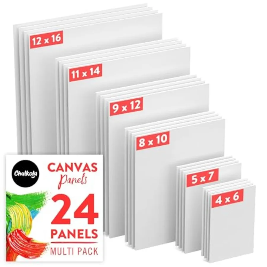 

Paint Canvases for Painting Multipack Pack Blank Canvas Panels 4x6 5x7 8x10 9x12 11x14 12x16 inch 4 Each - 100% Cotton Primed A