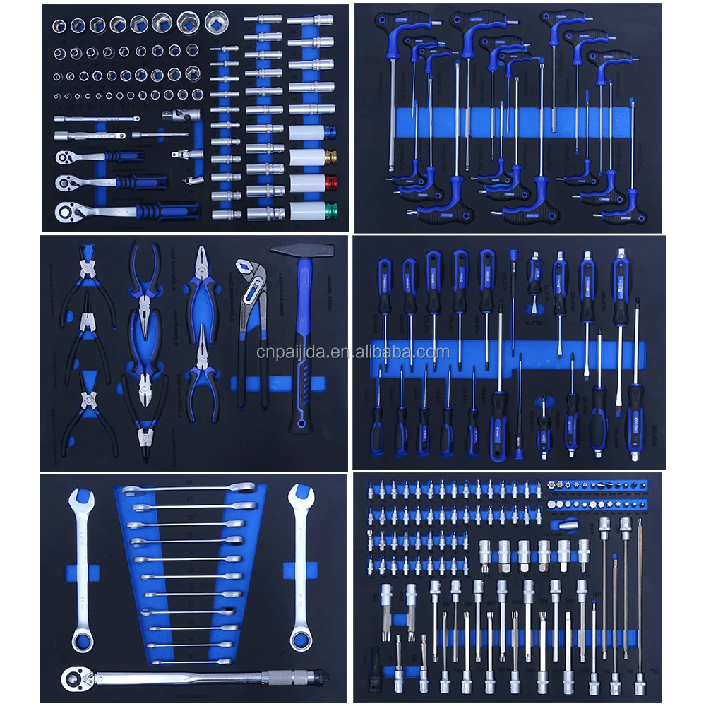 245PCS Premium CR-V Tool Set With Drawers Modular Design OEM/ODM Customizable Chest Cabinet & Box For Garage Workshop UseATV&UTV
