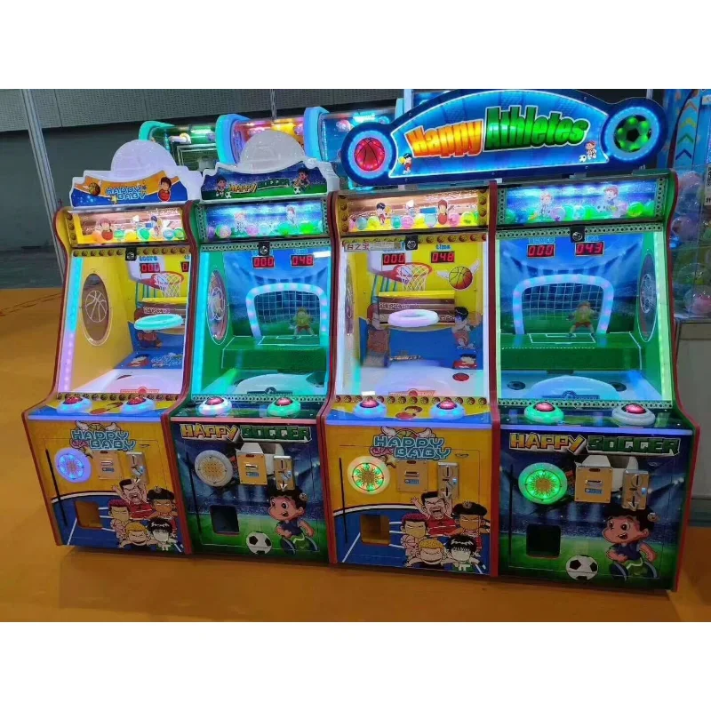 new product coin operated games kid happy athletes ball shooting redemption ticket game machine