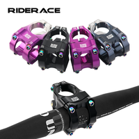 RIDERACE Bicycle Power Stem 35mm 0 Degrees CNC MTB Mountain Bike Riser Road Cycling 28.6 Front Fork Stem for 31.8mm Handlebar