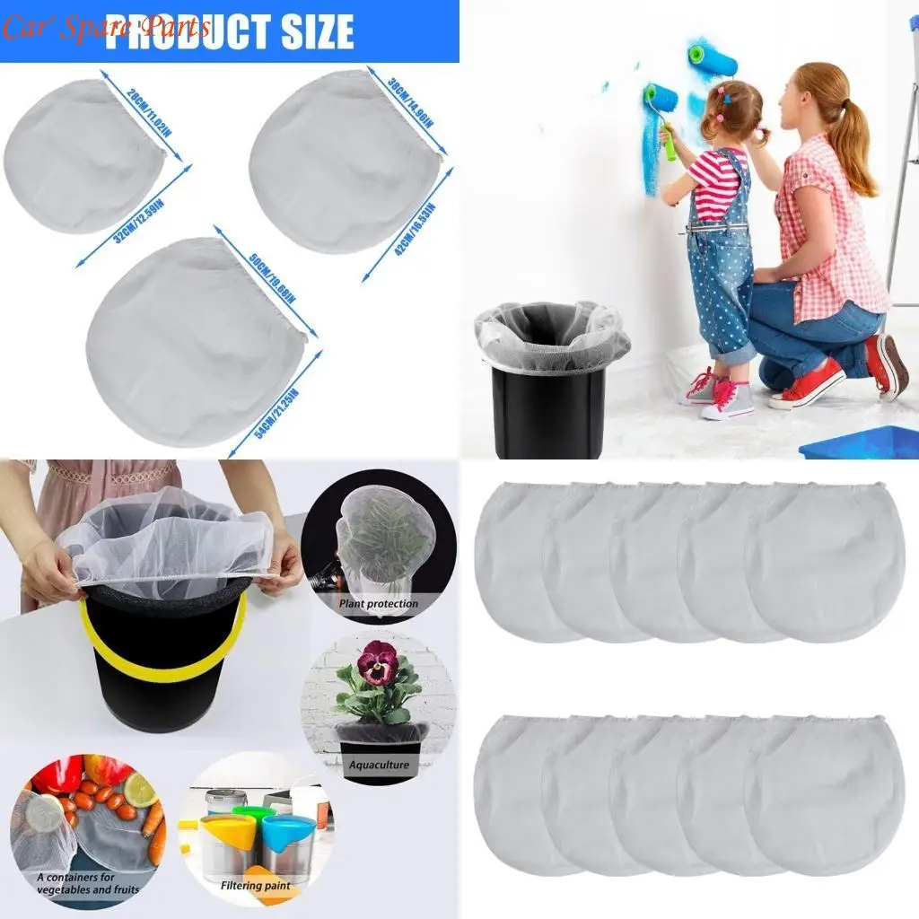 

Y4UA 10 Pack Fine Mesh Paint Strainer Bags 5 Gallon Elastic Top Liquid Filters for Painting Hydroponics Home Improvement