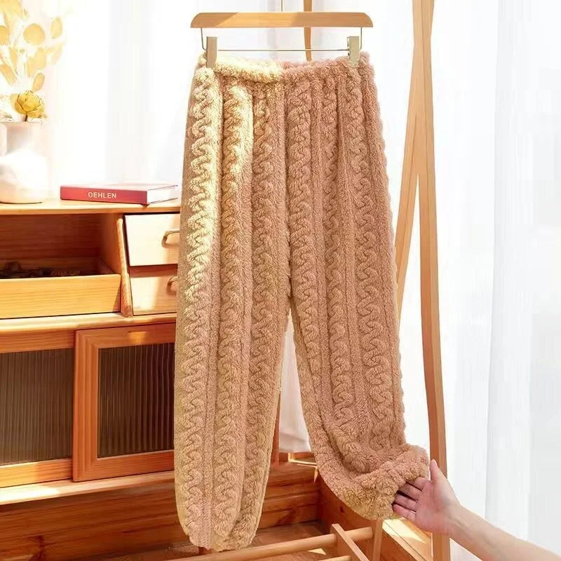 Thick Coral Fleece Pajamas Set Women's Autumn Winter Home Clothes Flannel Warm Large Size Fleece Lined Sleepwear Suit Sa2ea5c2ae627423b9820d0dd11826af1U