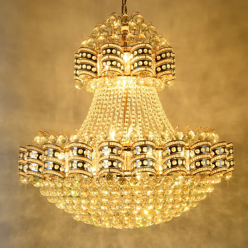 

European-style villa duplex building, hotel chandelier, lobby engineering hall, crystal chandelier