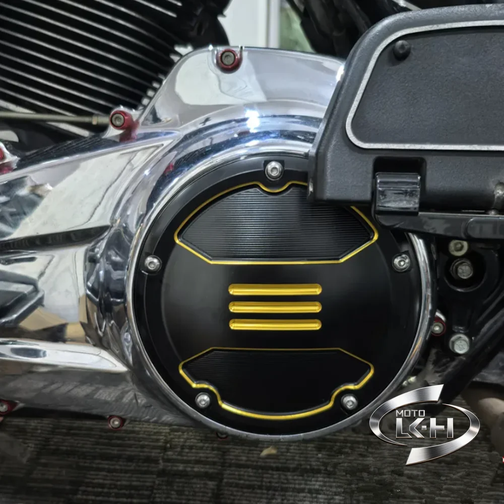 Golden deeply concave clutch side cover For Harley Touring Street Glide Road King 114 cvo FLHX FLTRX Special FLTRXS 16-24