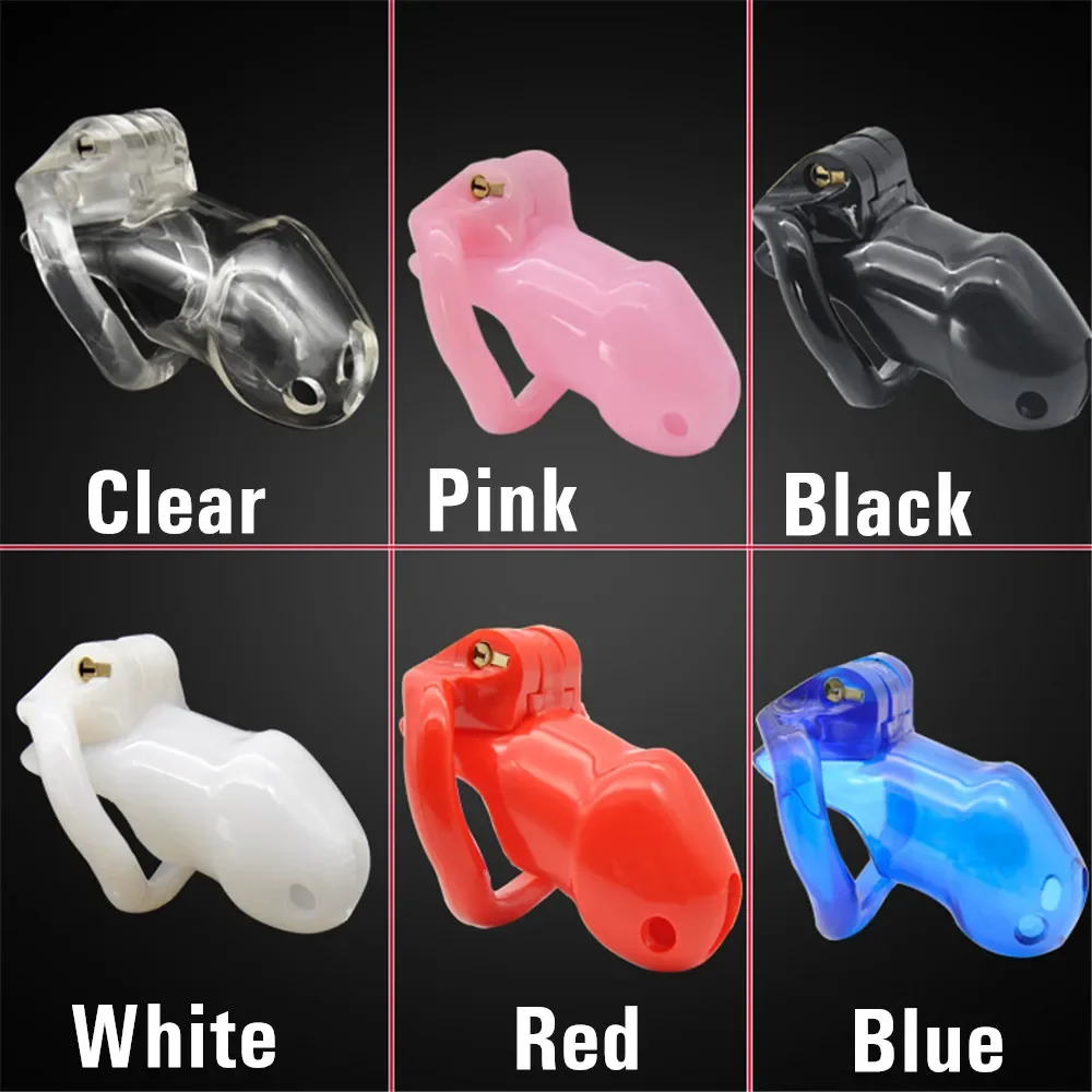 Sex Toys Resin Male Chastity Devices With 4 Penis Rings Chastity Lock Cock Cage Penis Sleeve Exotic Sex Product For Men 18+