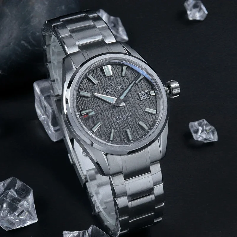 Cronos GS New 39mm Texture Luxury Men Business Dress Watches SW200 Automatic Mechanical Waterproof 100m  Female End Links L6037M