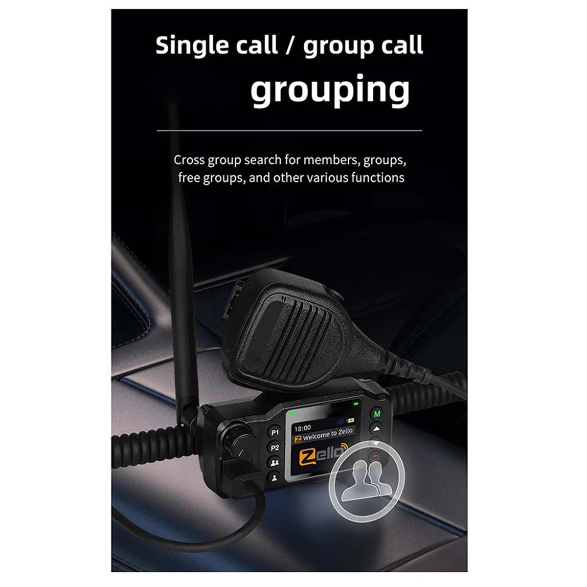 

【New User Coupon】Zello 4G Full Band Radio Car Intercom Communicator Set Radio 5000KM National Walkie-Talkie Car Radio Waterproof