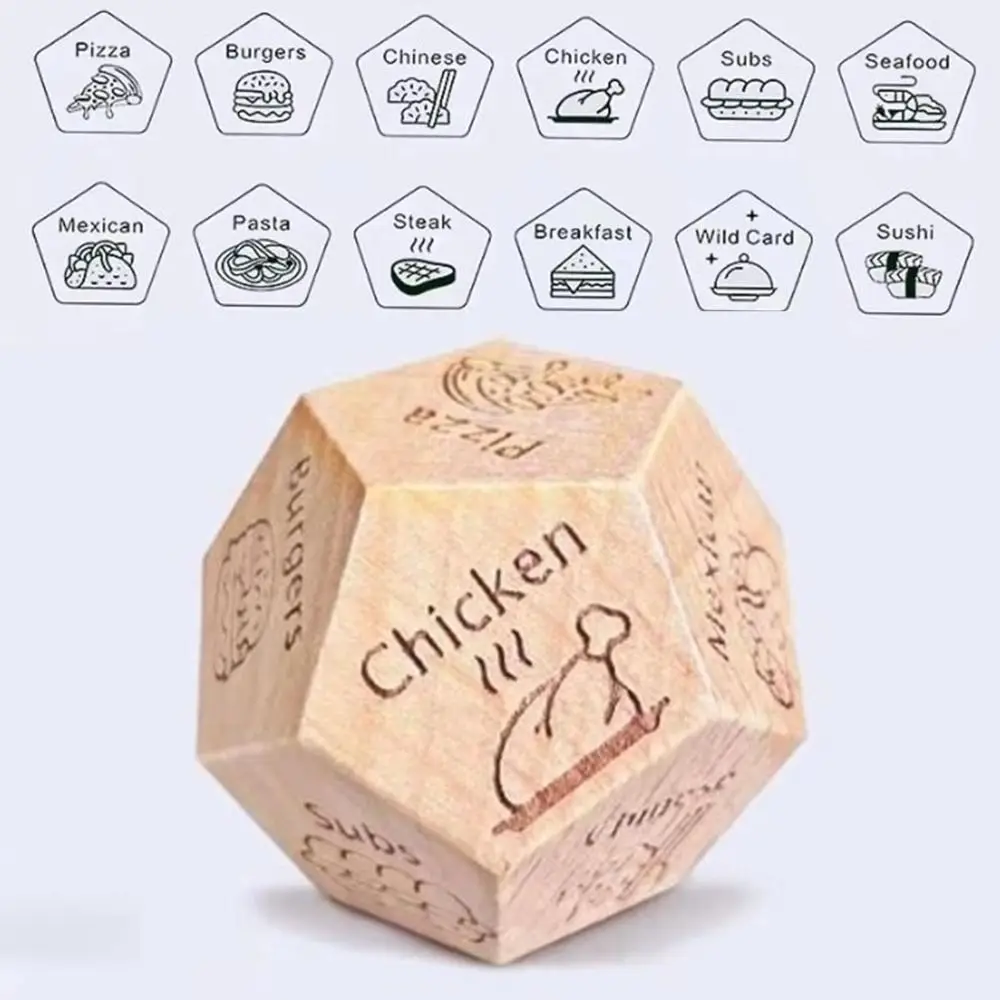 New Funny Gifts Food Dice Wooden Couple Date Night Ideas Polygonal Dices Couples Anniversary Exchange Dice Game Valentine's Day