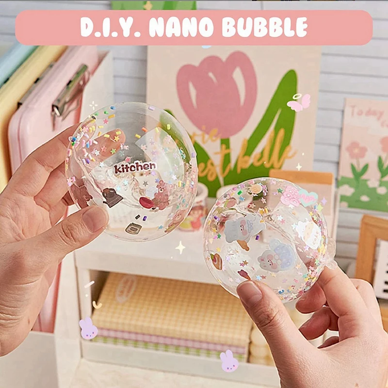 Kolorowa taśma Nano Bubble Kit dla dzieci Magic Sticky Ball DIY Elastyczne bąbelki Nano Tape Zabawki Dwustronne taśmy bąbelkowe