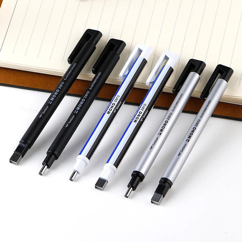 TOMBOW MONO Zero Eraser Mechanical Eraser Meticulous Highlighting Refillable Pen Shape Rubber Press Type School Stationery