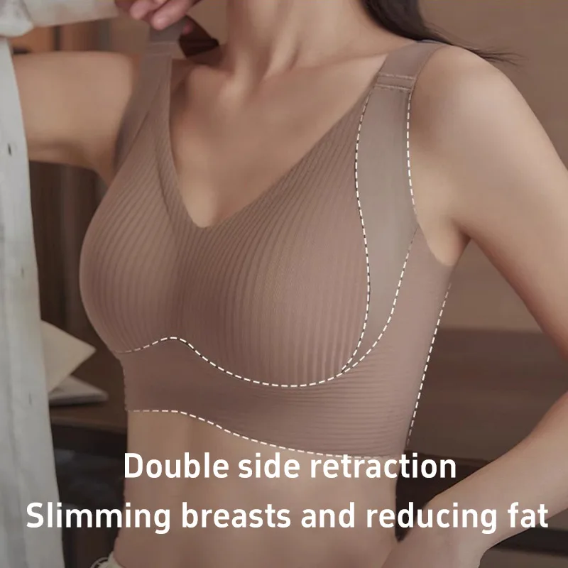Women's Bra Seamless Underwear Thin Style Lingerie Large Breasts Small Breasts No Wires Pull-up Anti-sagging Large Size Bra
