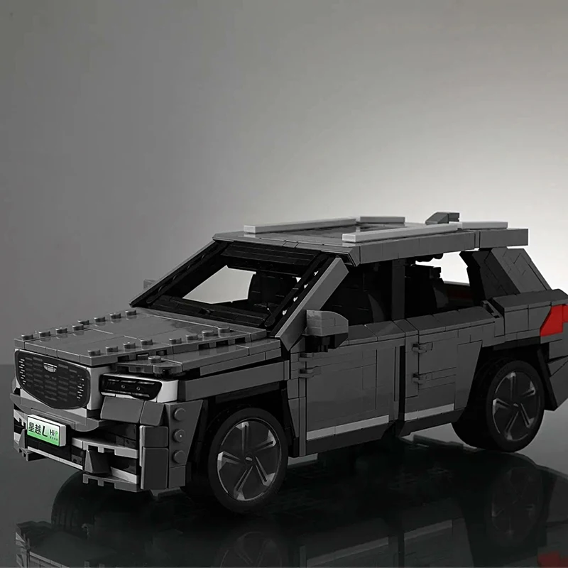 Geely Star Yue L Costom Bouwsteen Automodel SUV Jongen Volwassen Creatief Cadeau Collectie Display Grijs 1073 Stuks 1:18