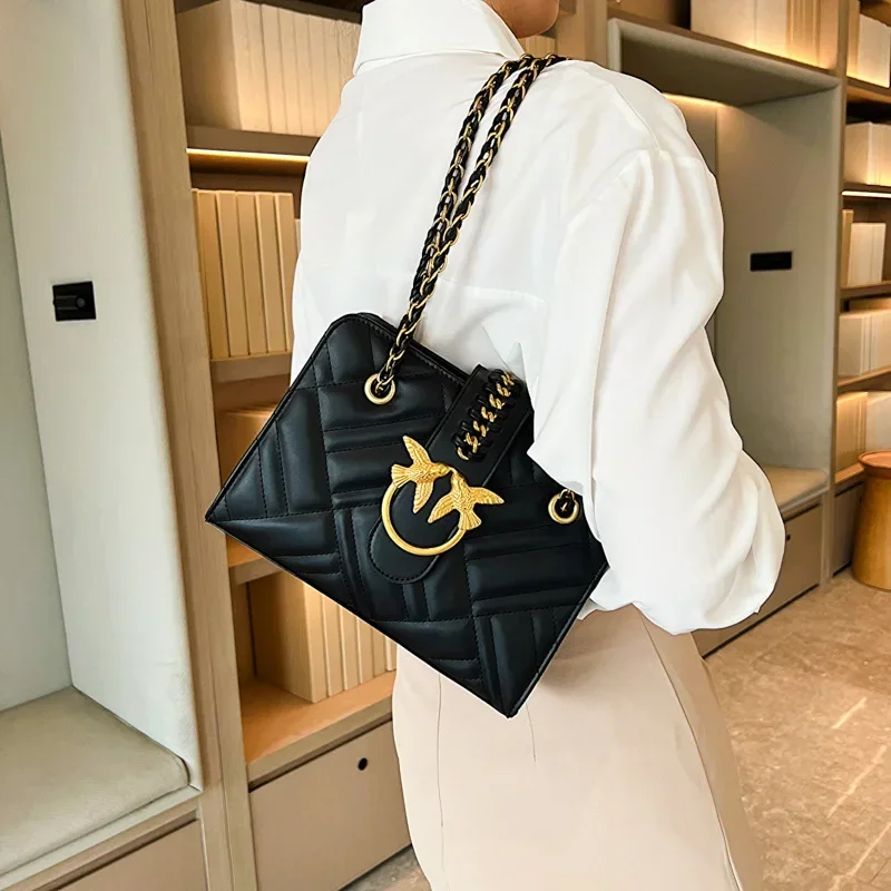 2025 New Retro - Style Double - Swallow Shoulder Bag for Women - Niche Fashion, Versatile for Commuting, Trendy Crossbody Design