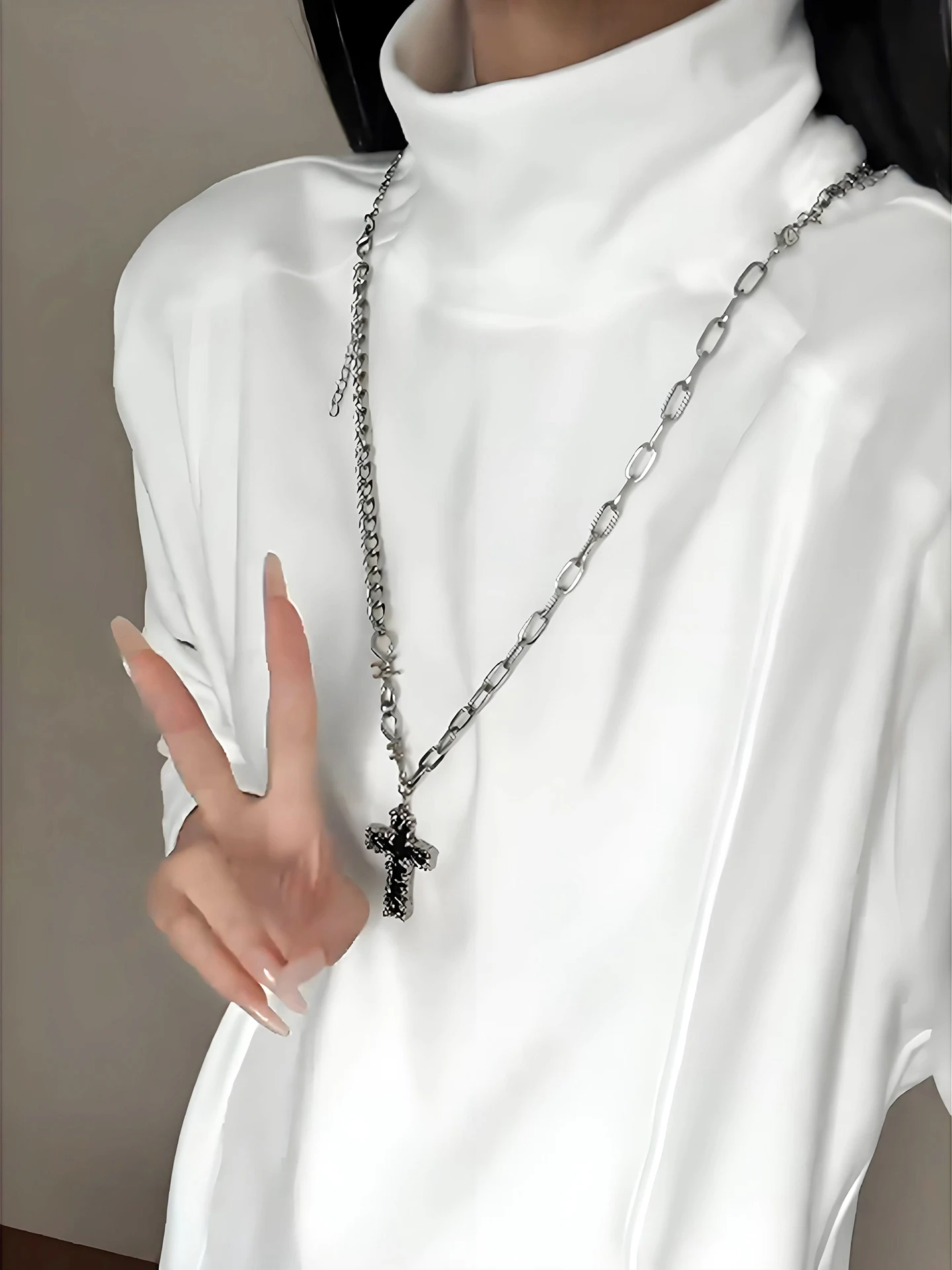 

Warm Fce Lined f High Collar Dervo Base irt Men's Women's Autumn Winter Cleanfit Patchwork Sweatirt Inner Wear Top