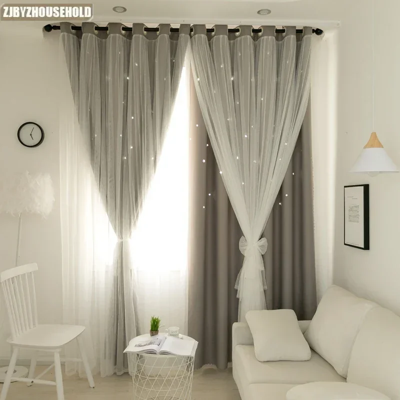 

Modern Red Princess Style Maiden Double Lace Screen Custom Curtains for Living Dining Room Bedroom Tulle Luxury High Shading