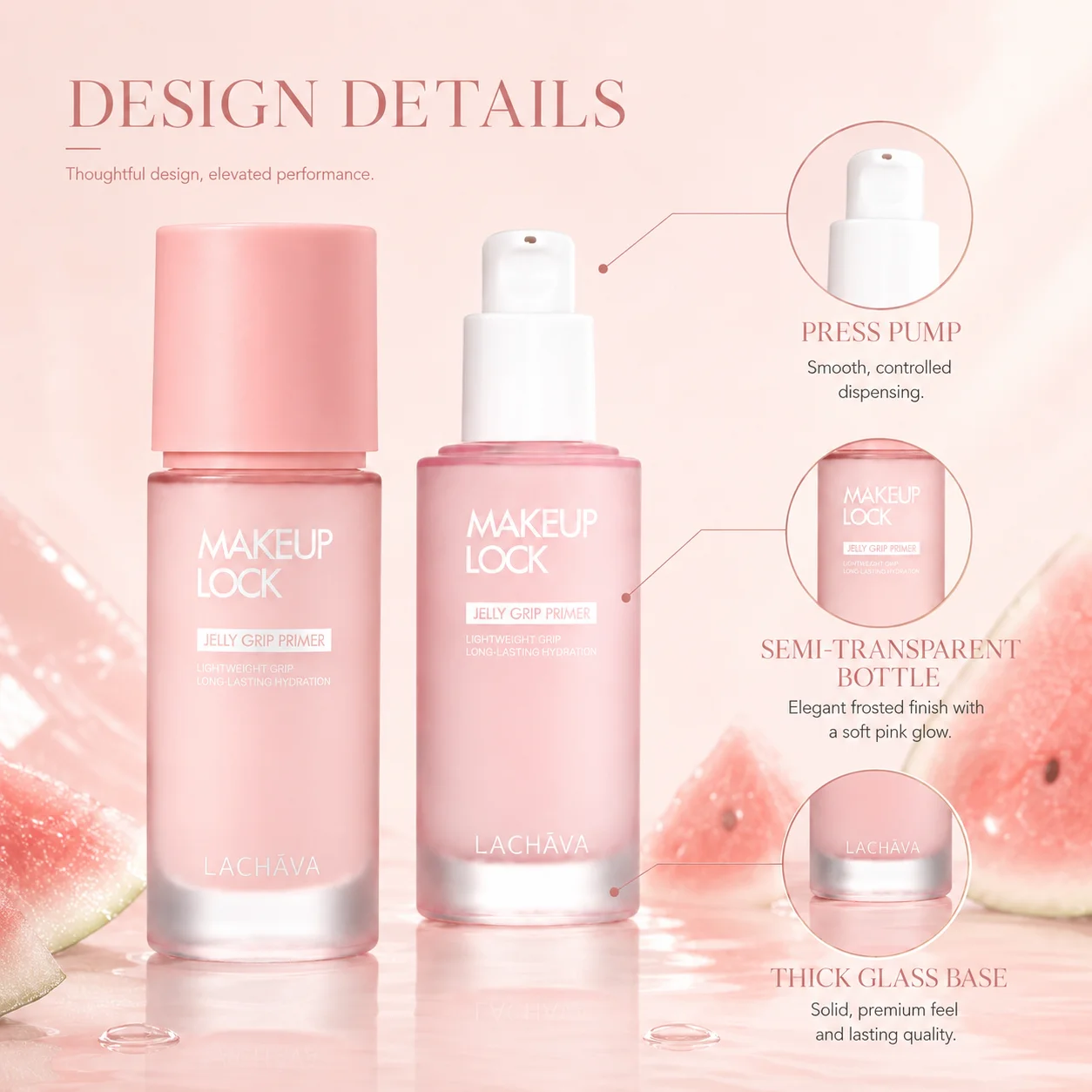 Jelly Grip Primer, Face Primer for Women with Fresh Fruity Fragrance, Lightweight Non-Greasy Grip Formula, Smooth Makeup Base Enhancer, Long Wear Makeup Essential for Daily Look, Halloween, Party All Season Beauty Routine，Flawless Makeup Starts Here