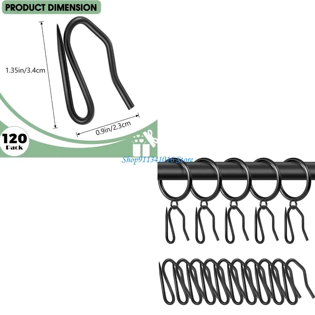  Pack of 20 Heavy Duty Stainless Steel Curtain Hooks Metal Shower Rings Clip Drapery Hanging Solution