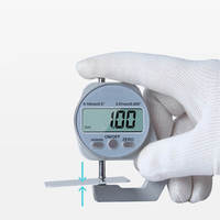 Digital Thickness Gauge LCD Display 0-10mm Micrometer Measure Tool Unit Conversion Mechanist Tester for Cloth