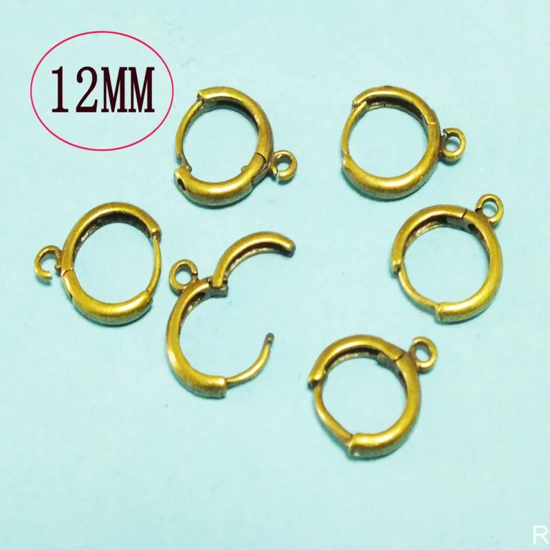 new !!  200piece/lot 12mm  Antique Bronze Plated  One-Touch Round Earwire Finding Earring hoop NICKEL FREE!!!