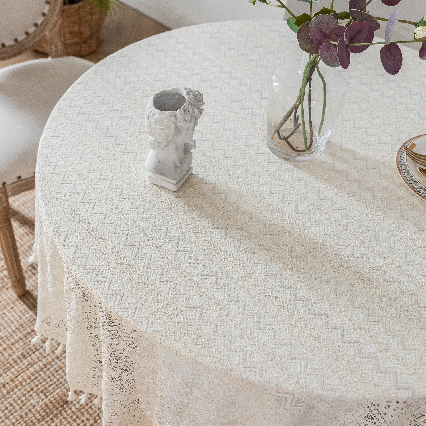 Tovaglia Rotonda con Nappe, To - Embroidery Xmas recensione e prezzo