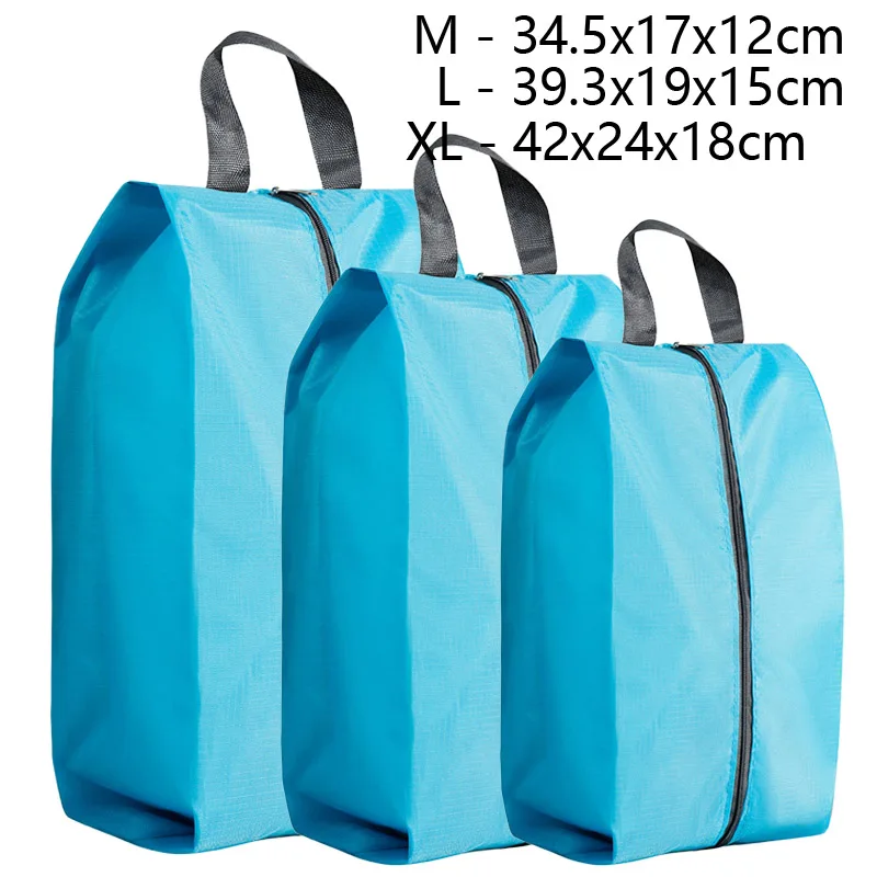 Sac à chaussures de voyage en nylon, M, L, XL, anti-poussière, portable, robuste, fermeture éclair, étui en poudre, étanche, stockage