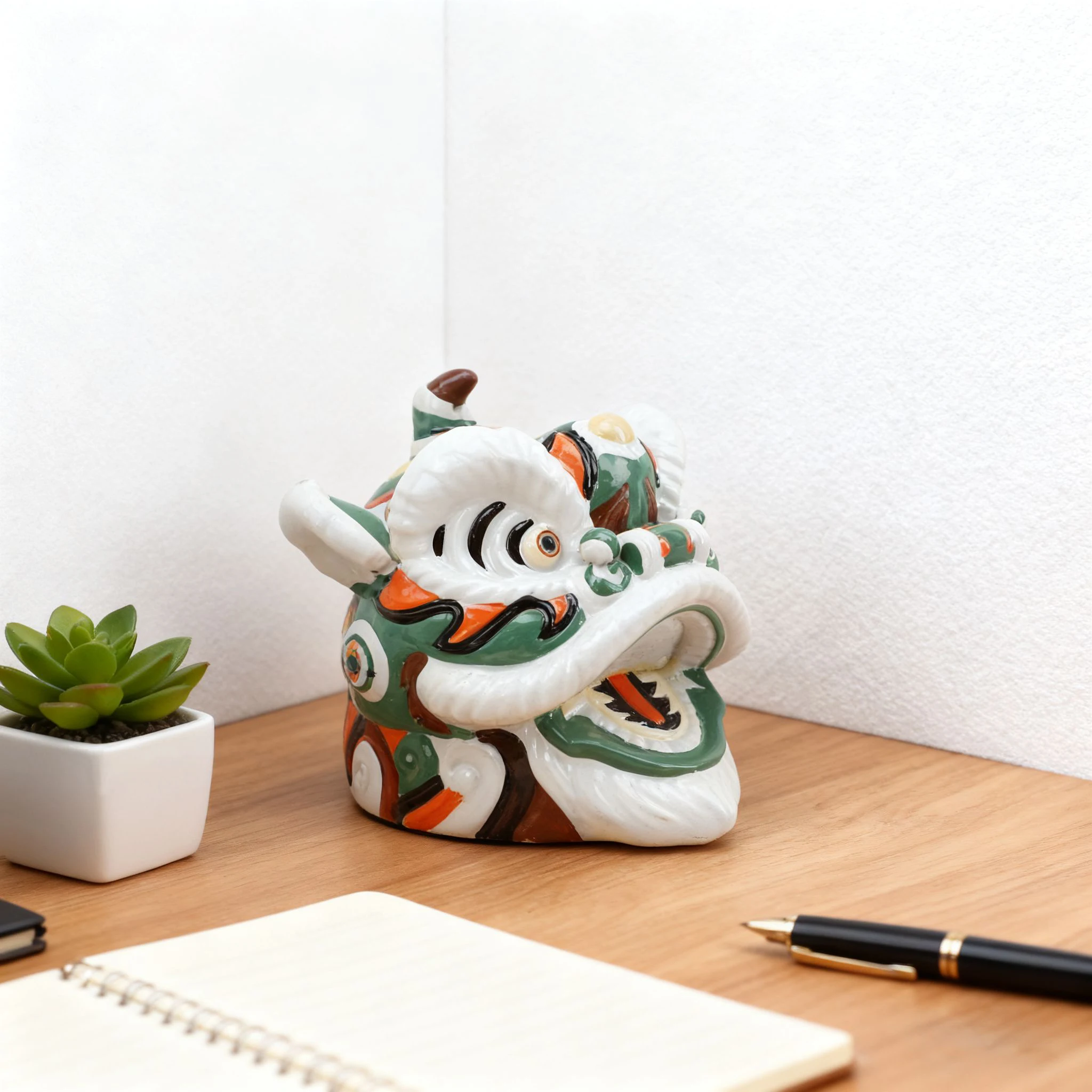 

Lion Dance lion Head Resin Statue Ornaments Living Room Tea Table TV Cabinet Resin Craft lion Head Ornament Home Decorations