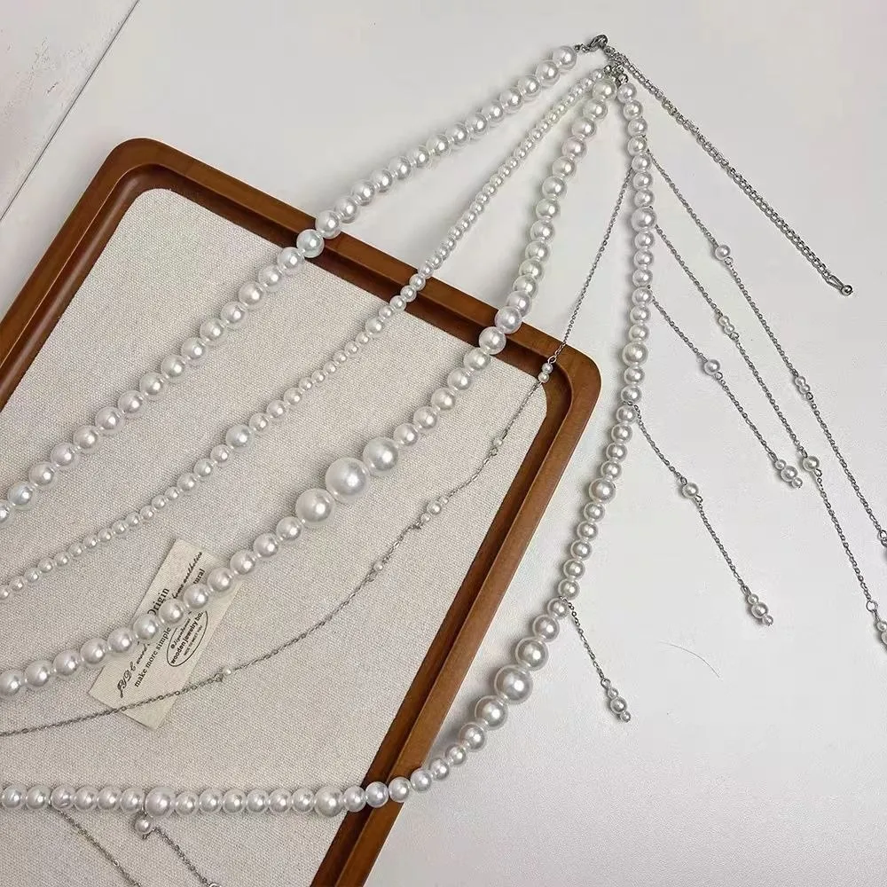 Glitter Pearl พู่เอว CHAIN Multilayer เสื้อผ้าอุปกรณ์เสริมเครื่องประดับอุปกรณ์เสริม Pearl จี้เข็มขัดชุดลําลอง