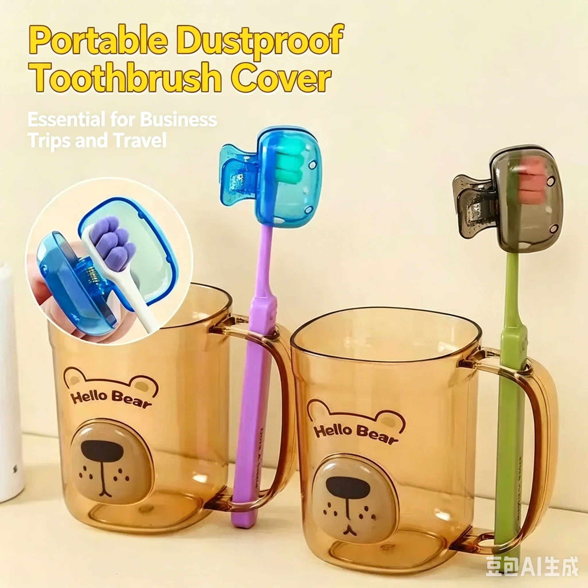 

1PCS Travel Toothbrush Protector Cap Lightweight Plastic Brush Head Cover Portable Anti Dirty Storage Clip For Daily Use