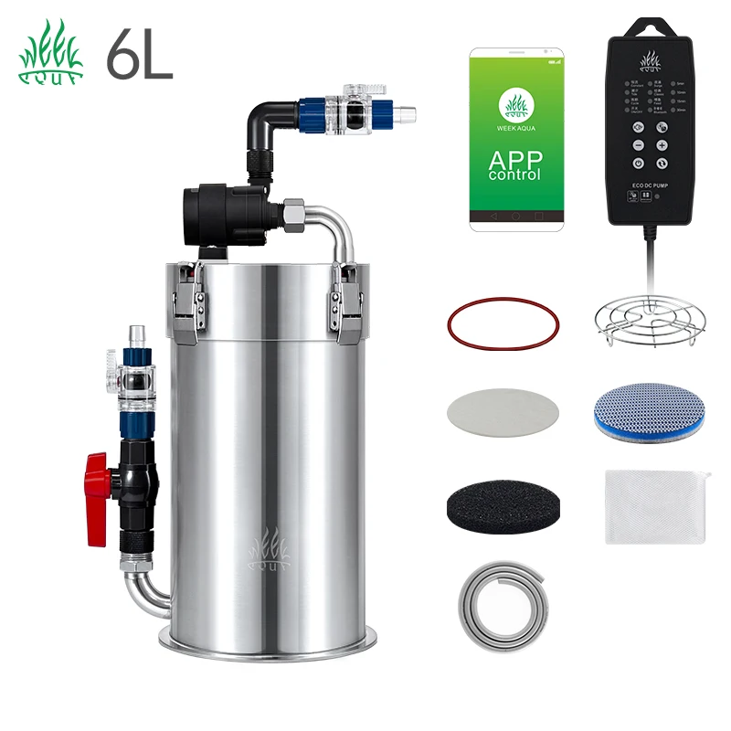

304 Stainless Steel External Aquarium Filter for Freshwater Filter Equipment for Fish Tanks & Aquariums Aquarium Filter Media 6L