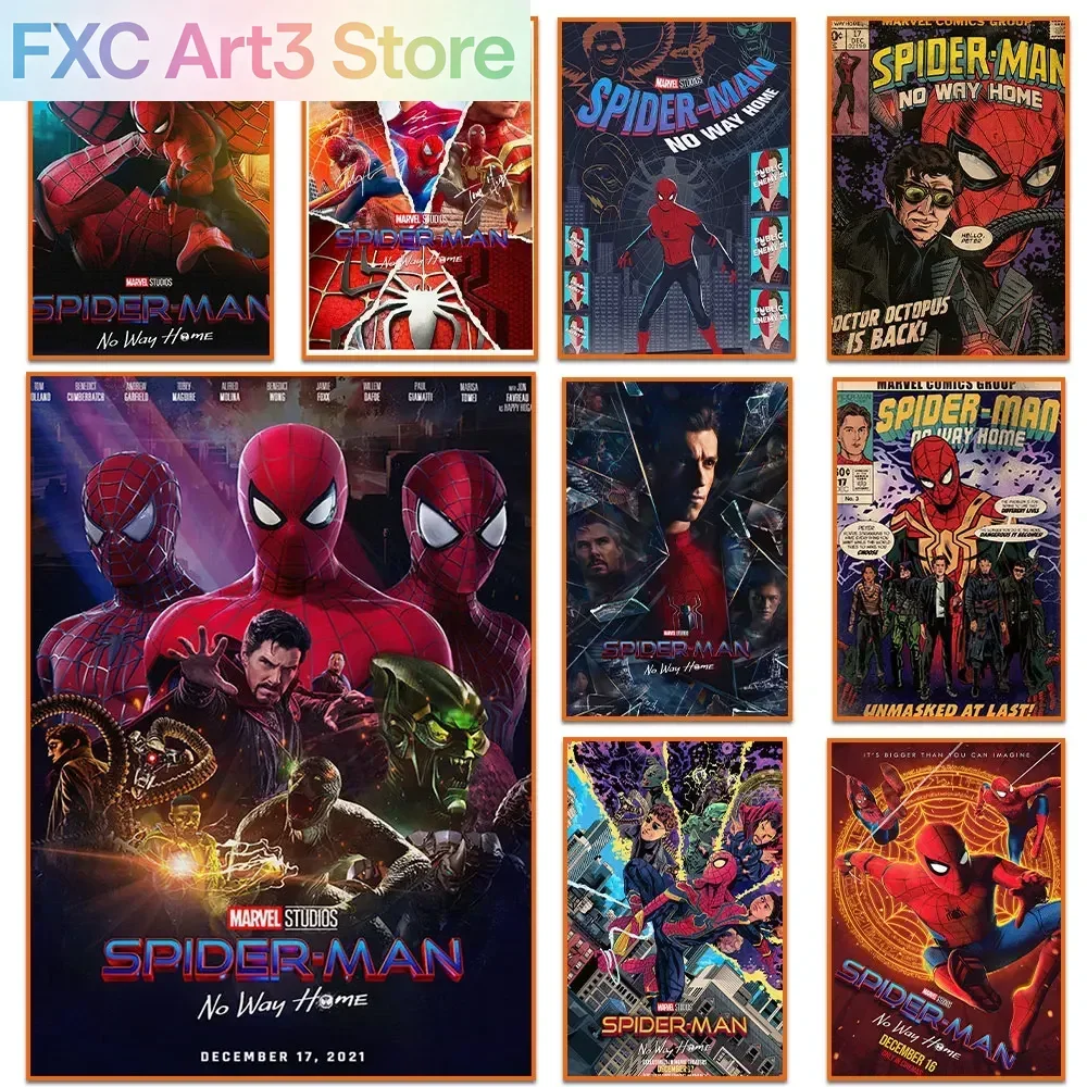 1 pieza sin marco, pinturas de Spiderman No Way Home, póster de película e impresión de superhéroe, pintura en lienzo, arte de pared para sala de estar y hogar