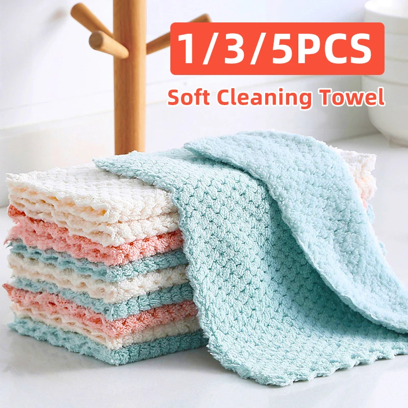 

Obelix 1/3/5Pcs Kitchen Microfiber Washing Rags Anti-Grease Clean Towel Cloths Home Cleaning Glass Window Dish Cleaning Cloth