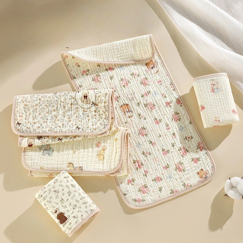 100% Cotton Baby Drool Bibs Gauze Towels Face Washcloths A-Class Baby Square Towels Children's Towels Rectangular Facial Towels