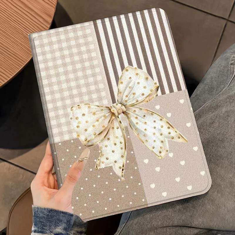 Vintage-Bowknot-Muster für iPad Pro 7 8 9 Gen 2 11 13 5. 6. 10. 11. M5 M4 12.9 10.9 10.2 Zoll 2024 2025 Tablet-Hülle